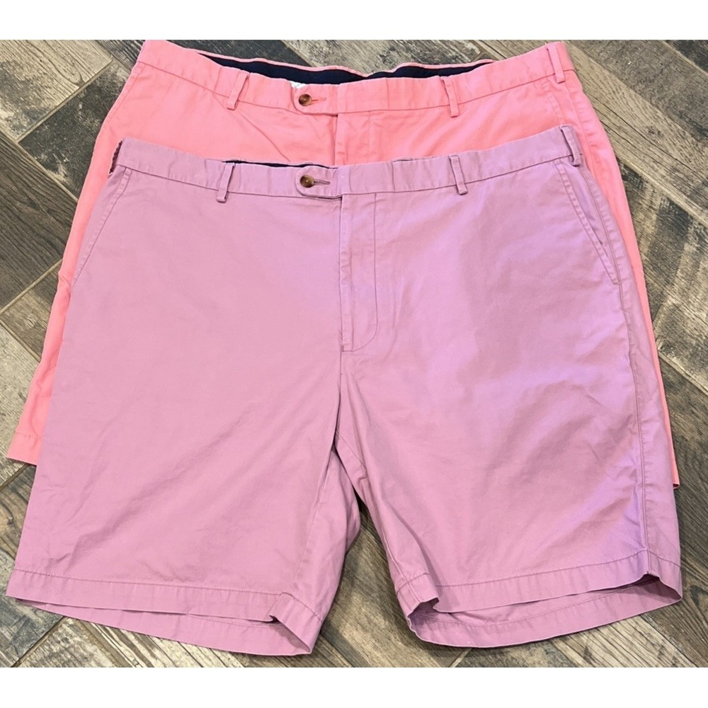 Lot Of 2 Peter Millar Twill Short Men's Chino Pima Cotton Purple Pink MS16B32 41